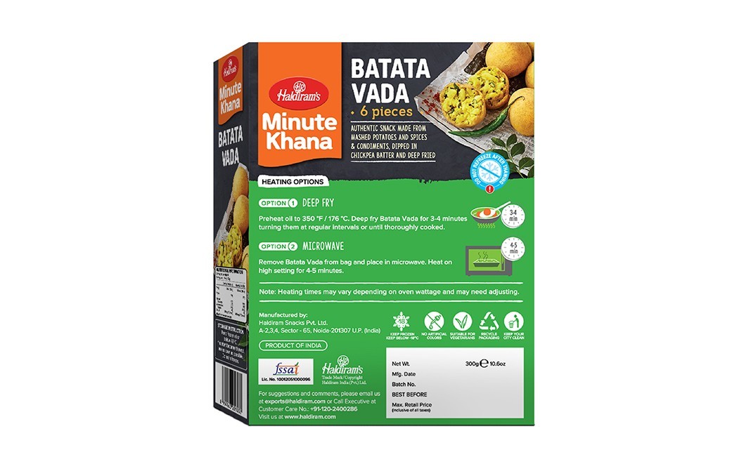 Haldiram's Minute Khana Batata Vada    Box  300 grams